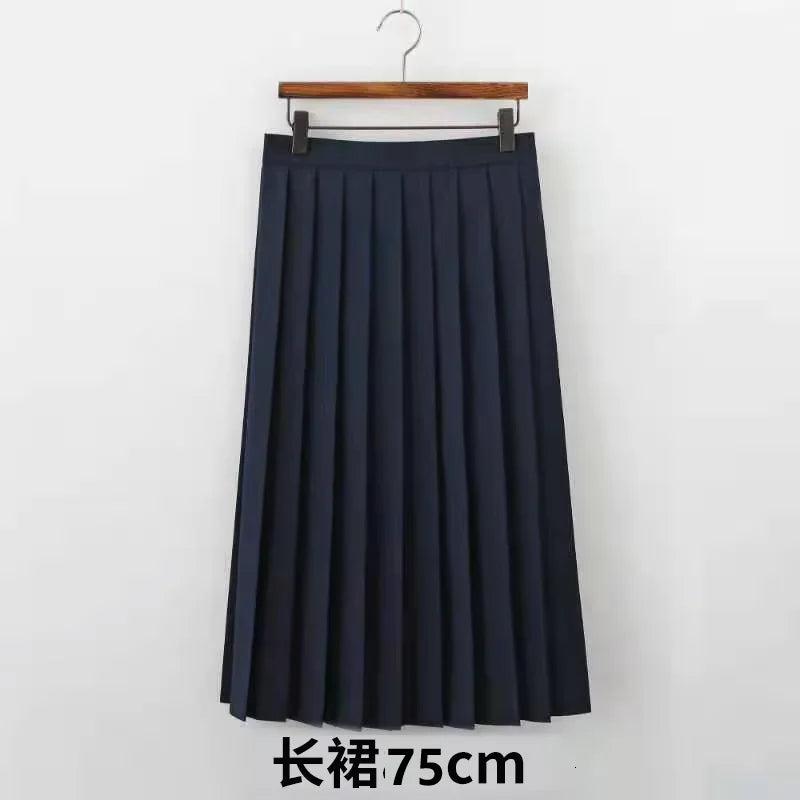 Navy Blue JK Uniform, Red Tie Three Basic Sailor, Short/long Sleeve Japanese School Uniforms For Girls Pleated Skirt JK Sets