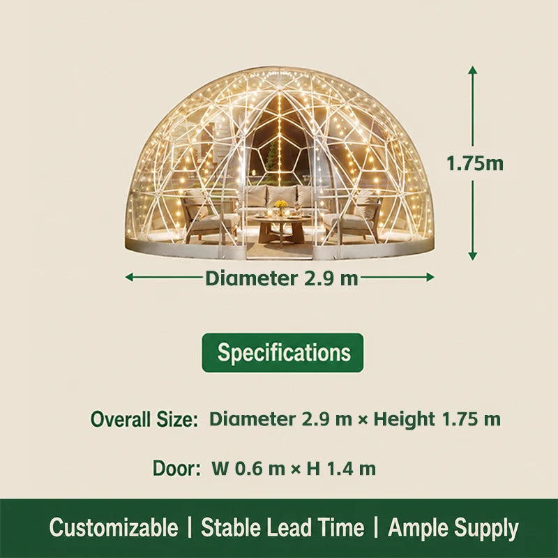 Geodesic Dome Tent Transparent Bubble Camping Tent Luxury Outdoor Resort Garden Customized