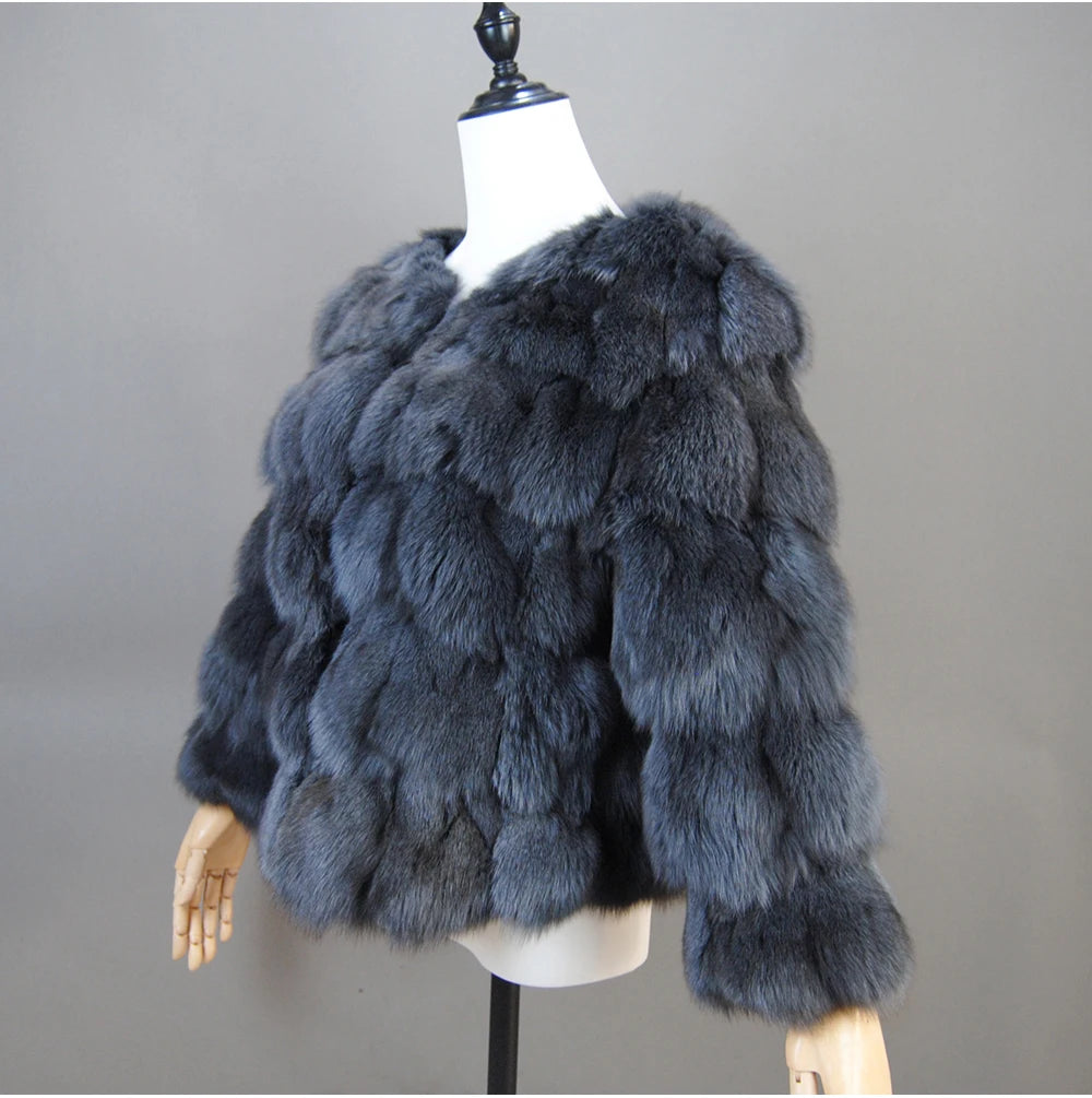 2026 New Style Real Fur Coat 100% Natural Fur Jacket Female Winter Warm Leather Fox Fur Coat High Quality Fur Vest