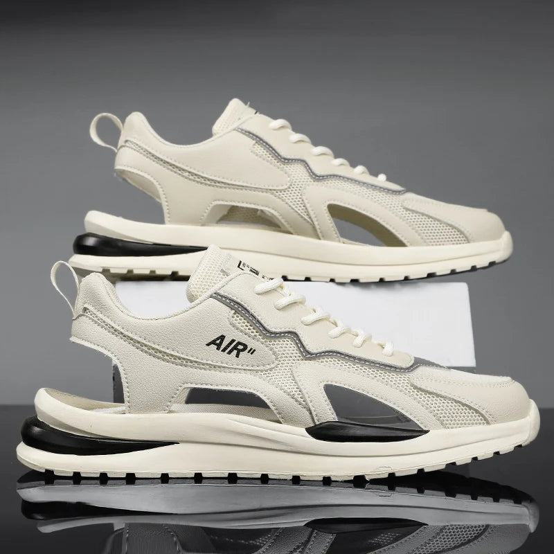 Summer Men Hollow Sandal Sneakers Breathable Mesh Platform Quick-Dry Casual Walking Shoes Non Slip Light Outdoor Beach Trainers