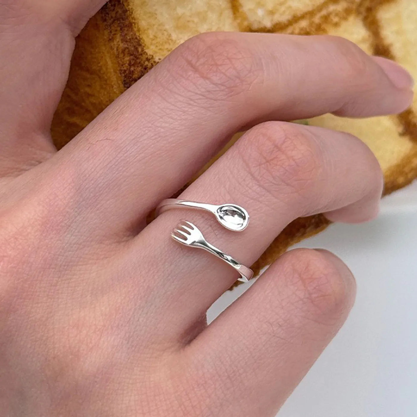PANJBJ 925 Sterling Silver Golden Flower Rings For Women Drip Glaze Plant Irregular Adjustable Sweet Jewelry Gift Dropshipping