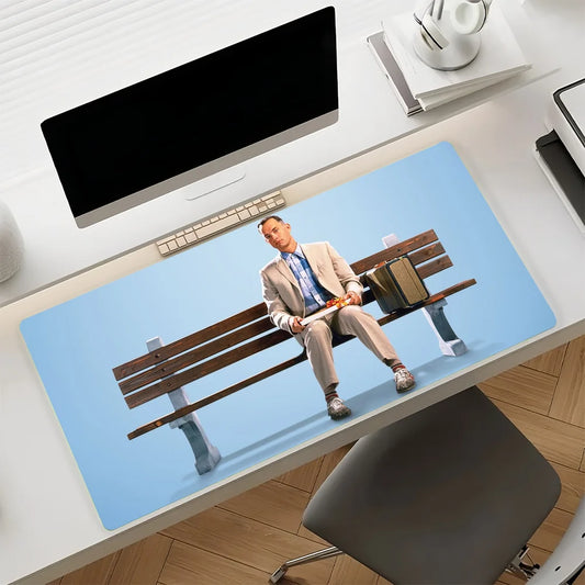 Classic Movie Forrest Gump Mouse Pad Large Non-Slip Waterproof Mat Stitched Edge Keyboard Pad for Gaming Daily Office