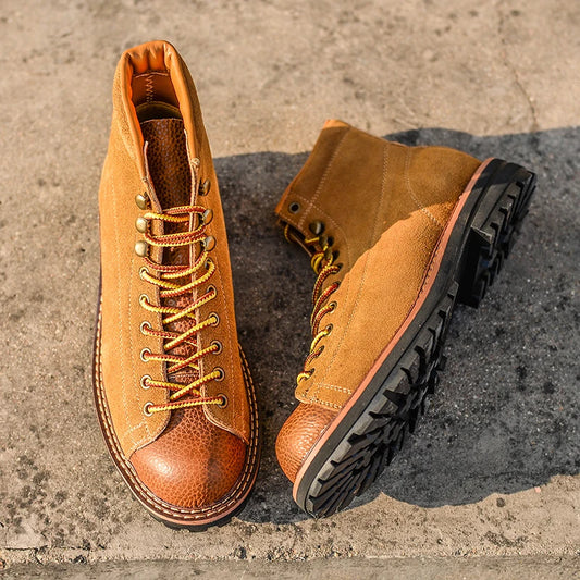 Handmade Autumn Winter New British Men Casual Leather Shoes Dress Cow Suede Ankle Boots Tooling Outdoor Work Desert Boots