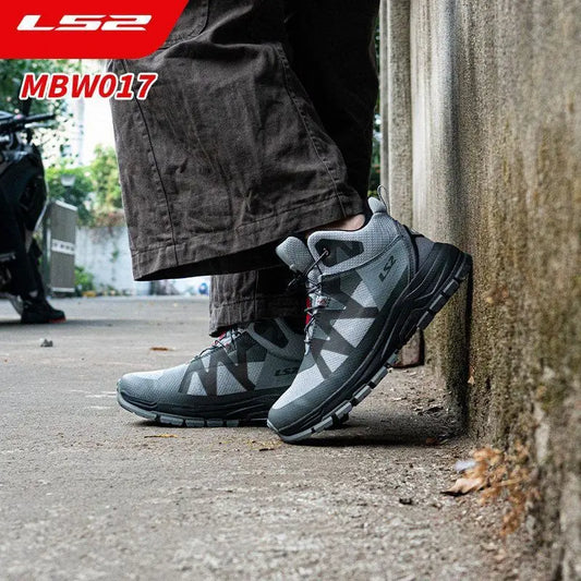 LS2 MBW017 Motorcycle Riding Shoes Men Breathable Anti-slip Motorbike Boots Wear-resistant Off-road Racing Protective Sneakers