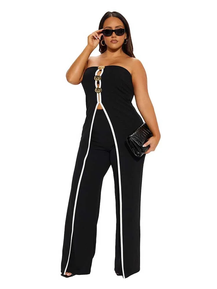 Full Strapless Jumpsuit Sexy Slim Office Lady Summer Sleevelesss Women Jumpsuits Elegant Sexy Jumpsuit Wholesale Dropshipping
