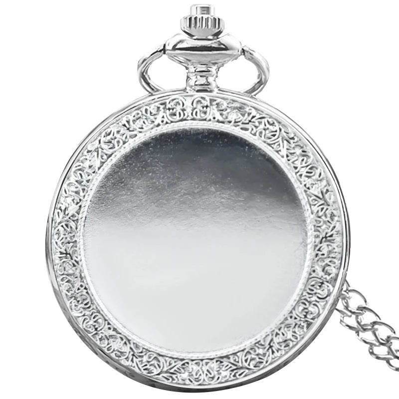 Retro Charm Neutral Fashion Textuable Quartz Pocket Watch Steampunk Men's and Women's Necklace Pendant Gift