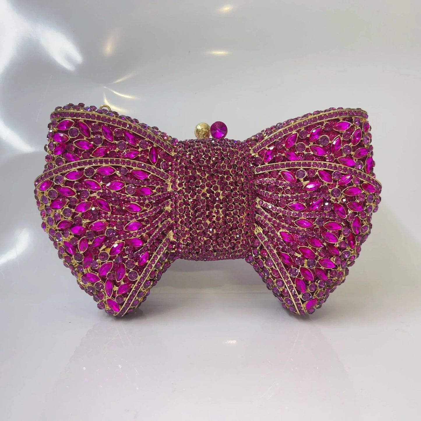 XIYUAN Silver White Rhinestone Evening Bag Muti-color Bow Diamond Clutches Wedding Party Purse Female Luxury Bridal Handbag Gift