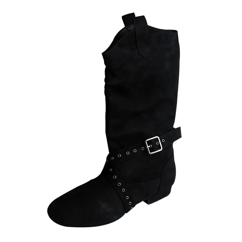 Customized Heel Practice Boots Half Boots Line Dance Boots Soft Suede Bottom Ballroom Party Dance Shoes Black Boots Dancing
