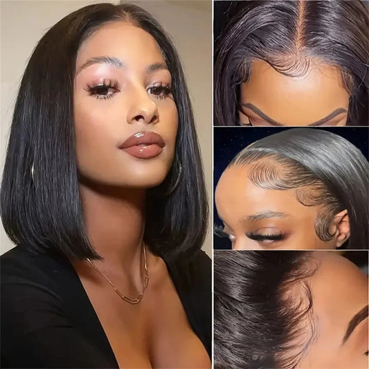 Bob Wig Human Hair Lace Front Wigs Human Hair Human Hair Wigs Transparent 13X4 Straight Lace Frontal Bob Wigs Cheap wigs