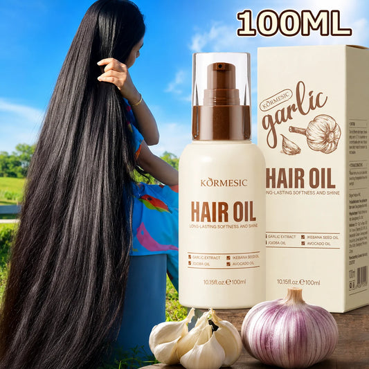 Garlic Hair Growth Oil 100ML Hair Regrowth Serum For Thinning Hair, Scalp Root Care, Anti Hair Loss, Fuller Thicker Hair Unisex