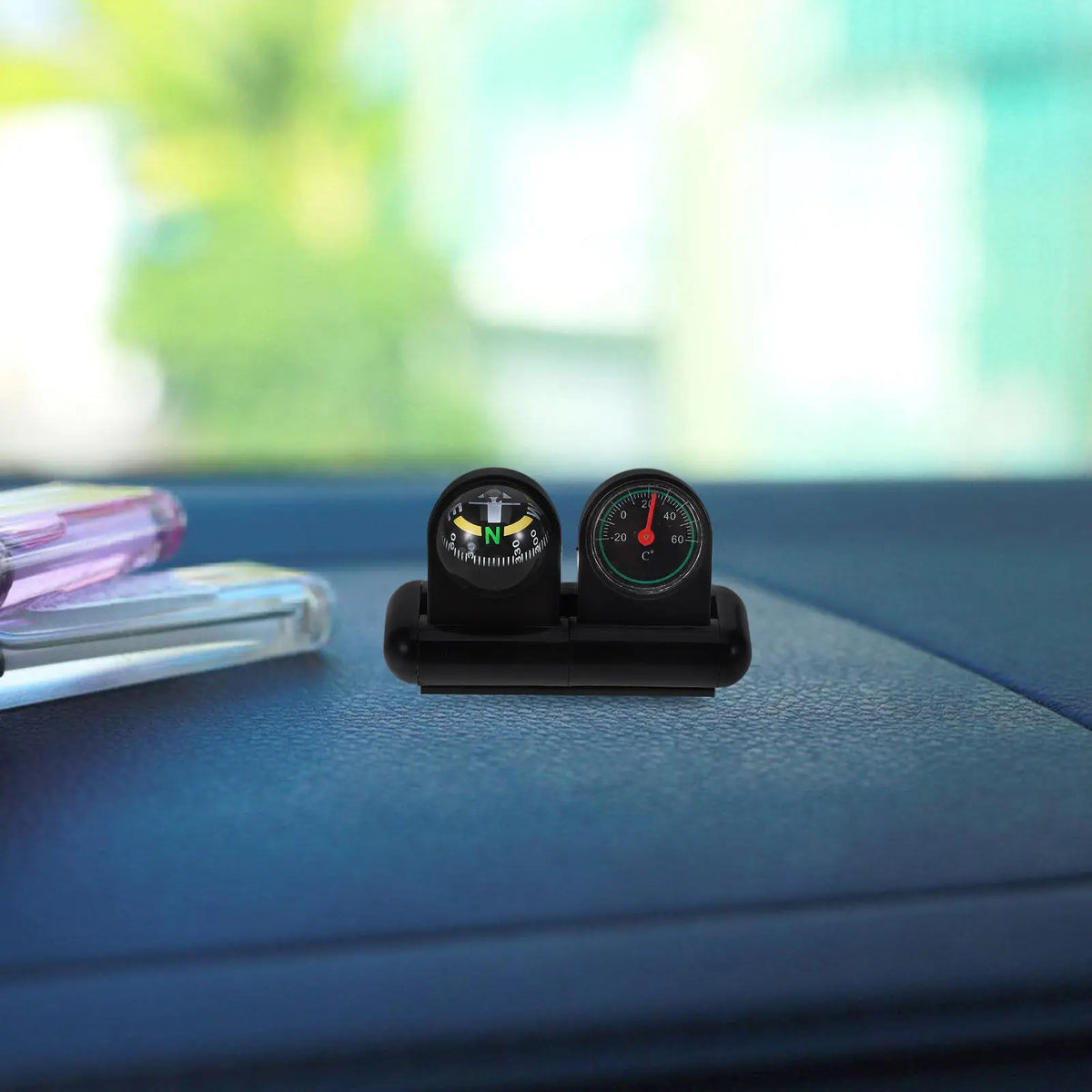 Car Compass Thermometer Multi Functional Dashboard Mount Automotive Navigation Ball Precision Direction Display Ornament