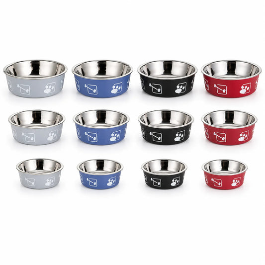 Stainless Steel Pet Bowl Thickened Anti Slip Dog Food Bowl Anti Knock Over Water Basin Pet Feeder for Cats Dogs