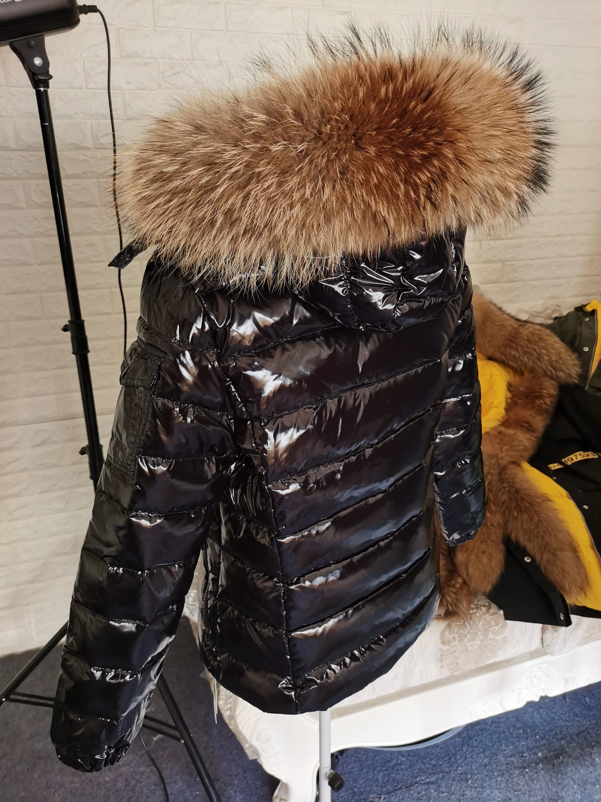 Maomaokong Winter Jacket Women Real Fur Coat Parkas Duck Down Lining Coat Real Raccoon Fur Collar Warm Black Streetwear