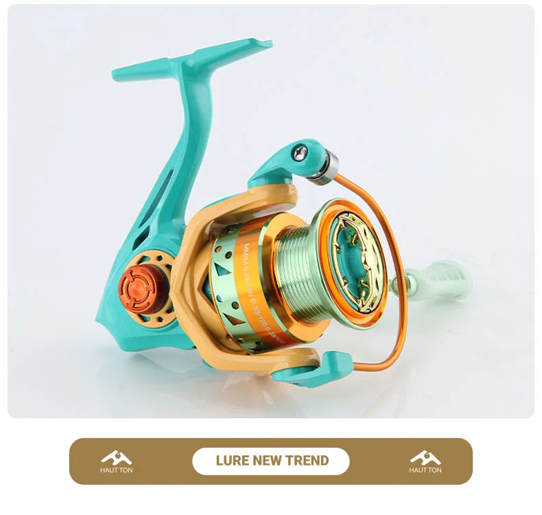 2026 New Colorful Spinning Fishing Reel Max Drag 6KG 8KG Gear Ratio 5.2:1 1000 2000 3000 5000 6000 Suitable Freshwater