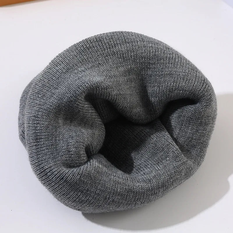 Warm Women Men Winter Beanies Hats Gothic Street Punk Knitted Bonnet Caps 100% Cotton Fashion Keep Warm Skullies Beanies Hats