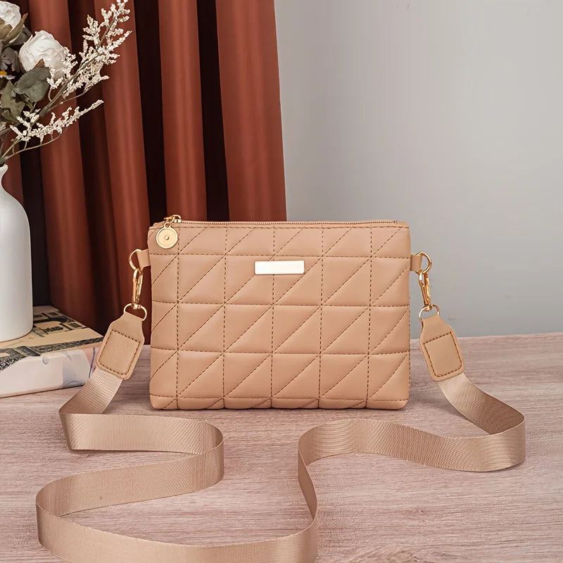 Fashionable Women's Crossbody Bag, Adjustable Shoulder Strap, Triangular Small Square Bag, Versatile Casual Chain Shoulder Bags
