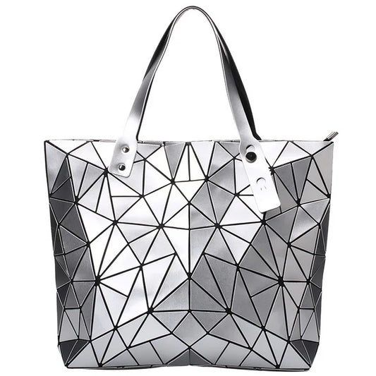 New Gold Handbags Bags For Women 2026 Summer Large Tote Bag Ladies Geometric Messenger Shoulder Bag Beach Luxury Designer Silver