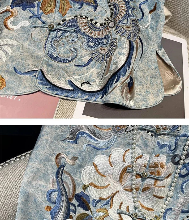 New Chinese Style Double-layer Warm Vest With Round Neck Heavy-duty Embroidery Buckle And Camisole Versatile And Versatile