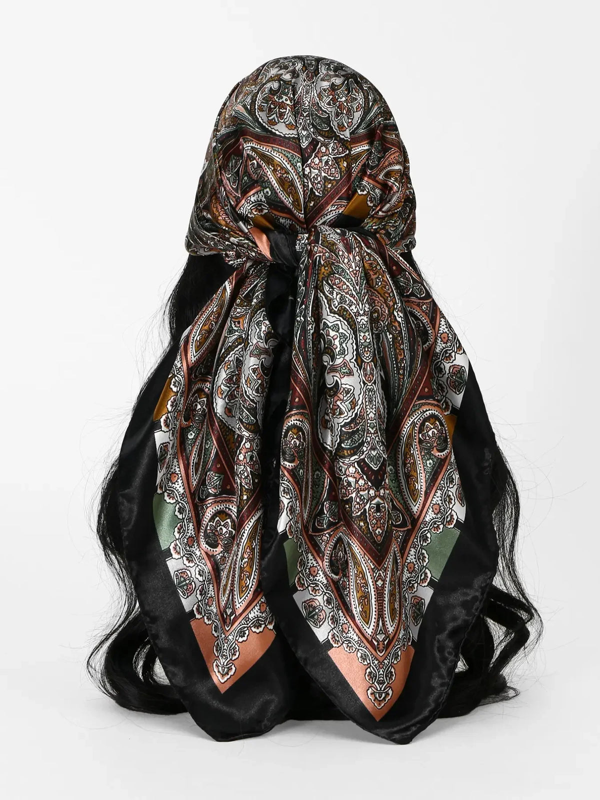 Women's Elegant Floral Print Satin Scarf, New Style Fashionable Soft Comfortable Shawl,Casual Versatile Headscarf
