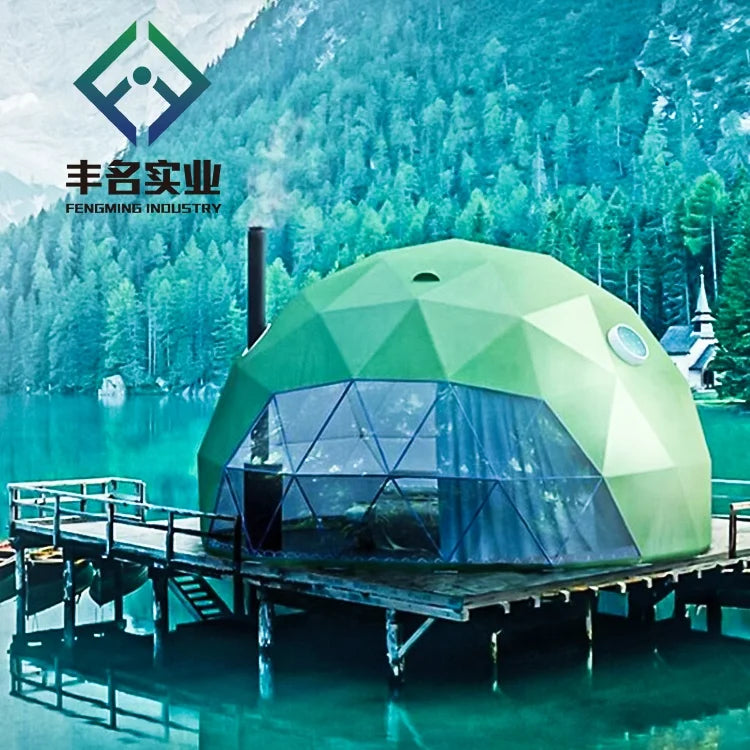 Luxury Roof Pvc Heated Eco Prefab Transparent Geodesic Dome Hotel Glaping House Desert Round Dome Exhibition Tent