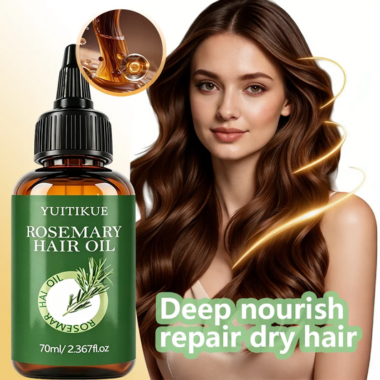 Rosemary Hair Oil, Deeply Nourishes & Hydrates Dry Hair, Tames Frizz for Silky Smoothness and All-Day Glossy Shine