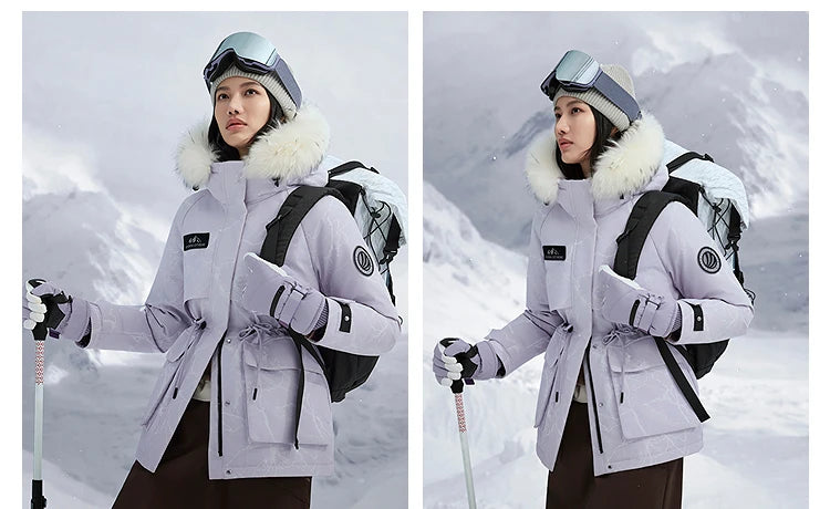 Bosideng Women 6th Generation Extreme Cold Goose Down Parka -20℃ Cold Resistance Winter Puffer Coat with Detachable Raccoon Fur