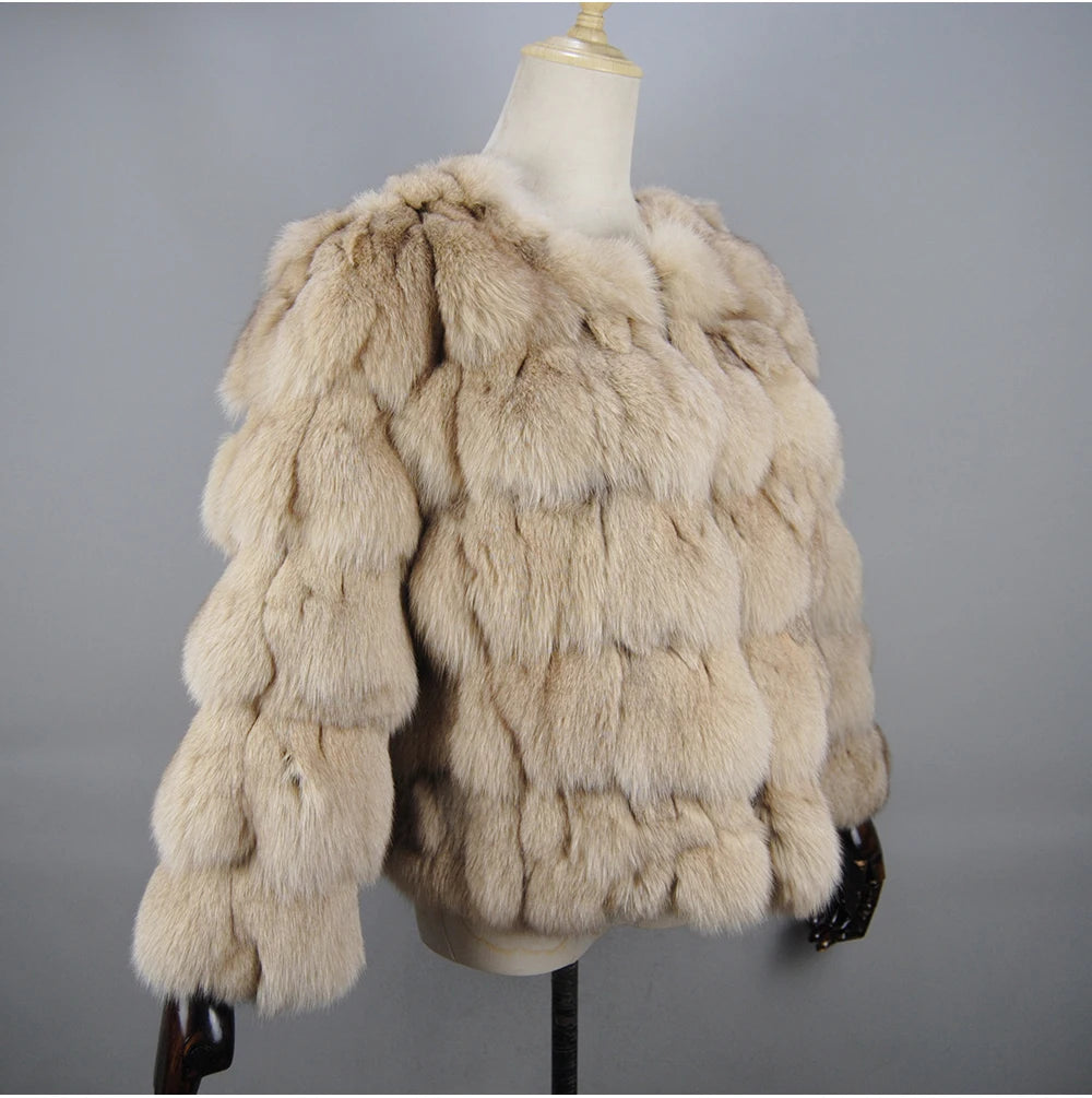 2026 New Style Real Fur Coat 100% Natural Fur Jacket Female Winter Warm Leather Fox Fur Coat High Quality Fur Vest