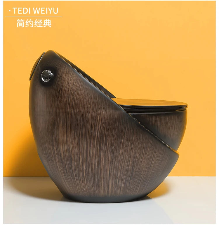 YNew wood grain toilet stone grain toilet ceramic creative personality color egg toilet water saving large diameter ceramic
