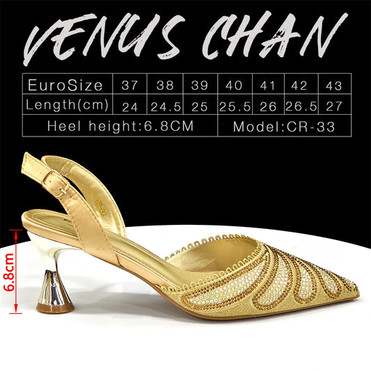 Doershow beautiful High Quality African Style Ladies Shoes And Bags Set Latest GOLD Italian Shoes And Bag Set For Party H-1