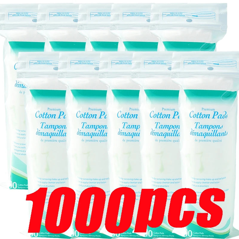 Disposable Soft and Breathable Circular Makeup Remover Pads Doubles Sided Cotton Pads Non-Irritating for Daily Facial Cleaning
