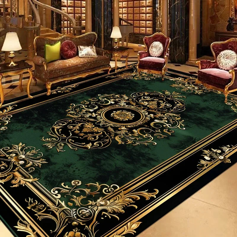 European Large Size Carpet Living Room Decoration Luxury Floor Mats Non-slip Bedroom Rugs Washable Lounge Computer Chair Mat