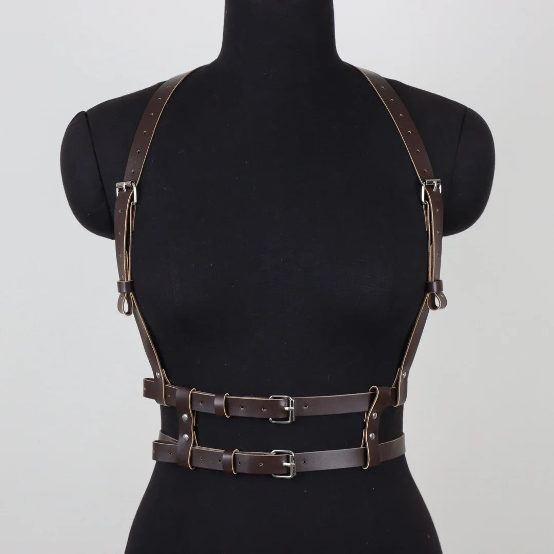 UYEE Punk Style Y2K Fashion Pu Leather Waist Belt For Women Harness Belt With Bag Suspenders Body Corset Halloween Accessories