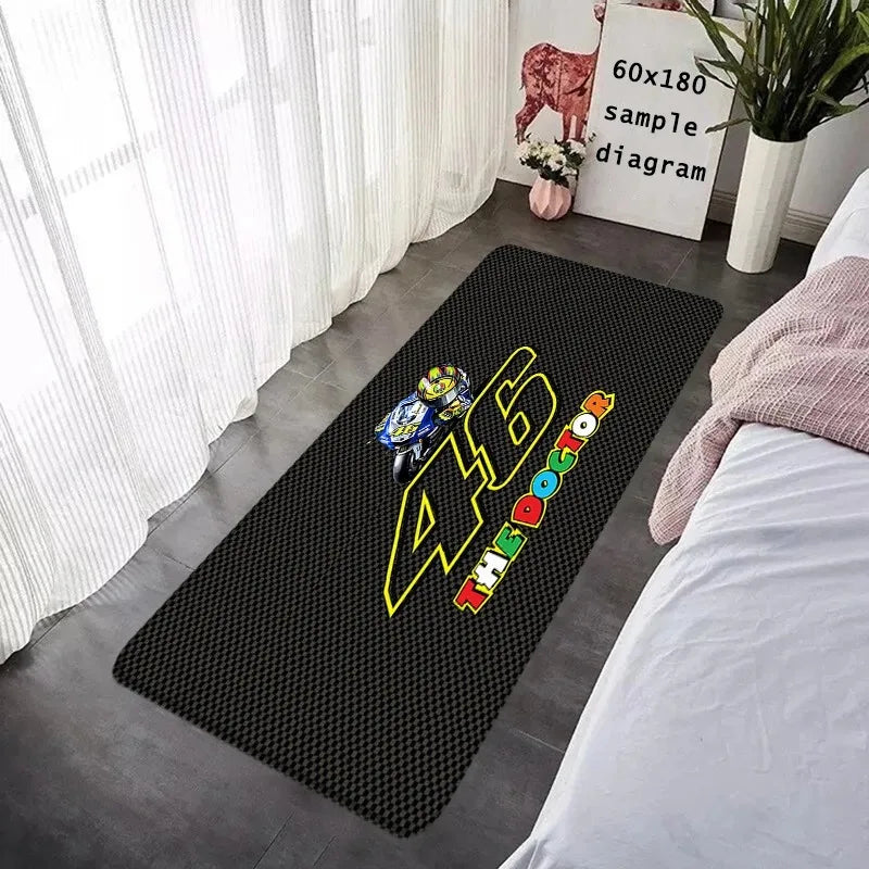 Valentino Rossi 46 The Doctor Runner Rug MotoGP Themed Non Slip Long Floor Mat for Bedroom Living Room