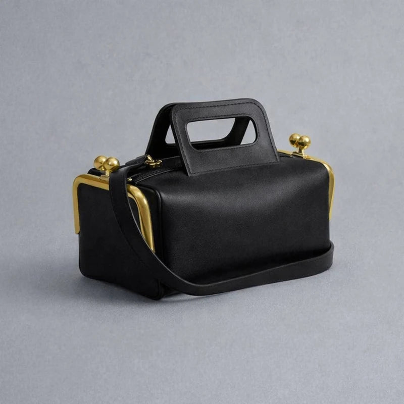 NEW Two side clamp design Frame Kiss lock Bag For Women Luxury Designer Handbag Purse 2026 New In PU Underarm Shoulder Bag