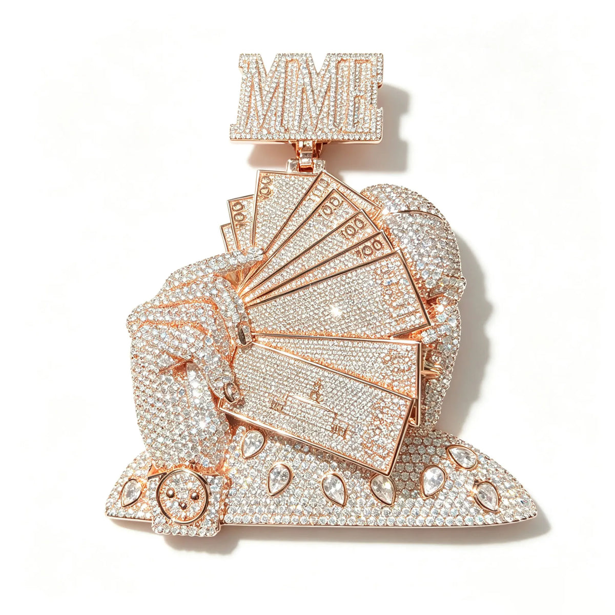 Ice Crystal Wealth Letter Stereoscopic Portrait Hip Hop Personalized Pendant Can Be Paired with Cuban Chain Male and Female Rap Singer Party Accessories Unique Jewelry Anniversary Gifts