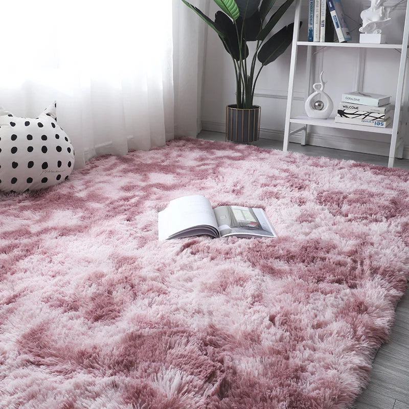 White Fluffy Hall Carpet Modern Living Room Bedroom Home Decor Large Mats Thickened Non-Slip Girl Children's Room Pink Furry Rug