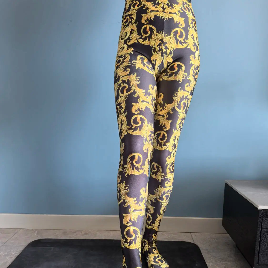 No elastic leopard print seam high waist tights yoga pants Plus size women sports tight leggings