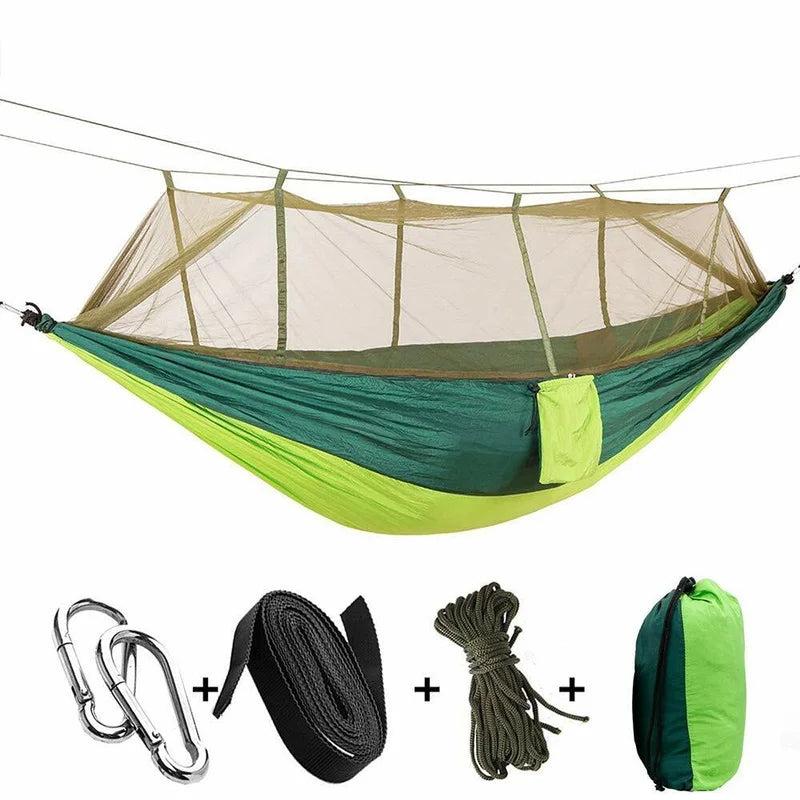 660lbs Portable Double Person Camping Hammock Tent with Mosquito Net Hanging Bed