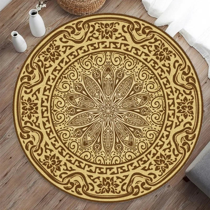Moroccan Style Living Room Decoration Round Carpet Bohemian Carpet Large Area Rugs for Bedroom Home Rocking Chair Floor Mat
