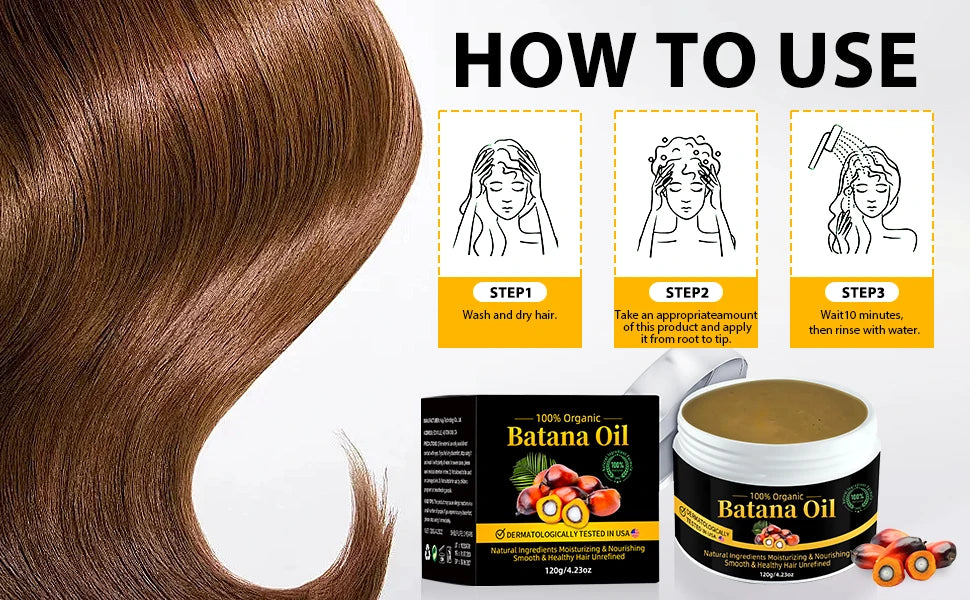 120g Batana Hair Oil Repair Split Ends Nourish Scalp Strengthen Hair Roots for Growth & Shine Hair Care Oil
