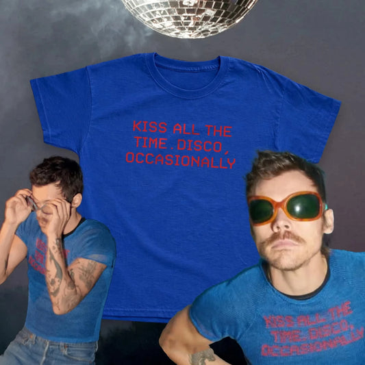 Harry Styles Album Kiss All The Time Disco Occasionally Same Style Print T-shirt Men Women Cotton Summer New Tees Oversized Tops