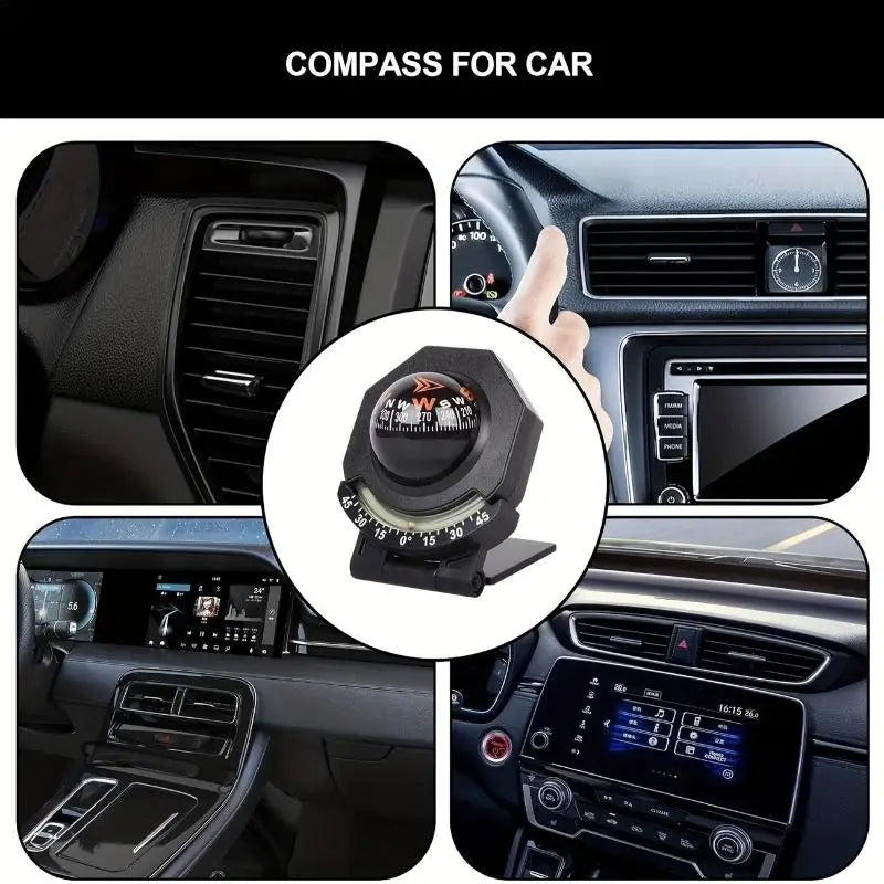 Car Dashboard Foldable Compass Spherical Mount for Accurate Direction Long Road Travel