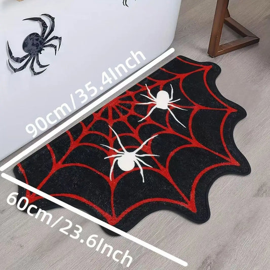 VIAKMA Halloween Spider Web Decorative Carpet Bathroom Non Slip Absorbency Foot Mat Living Room Porch Bedroom Door Mat
