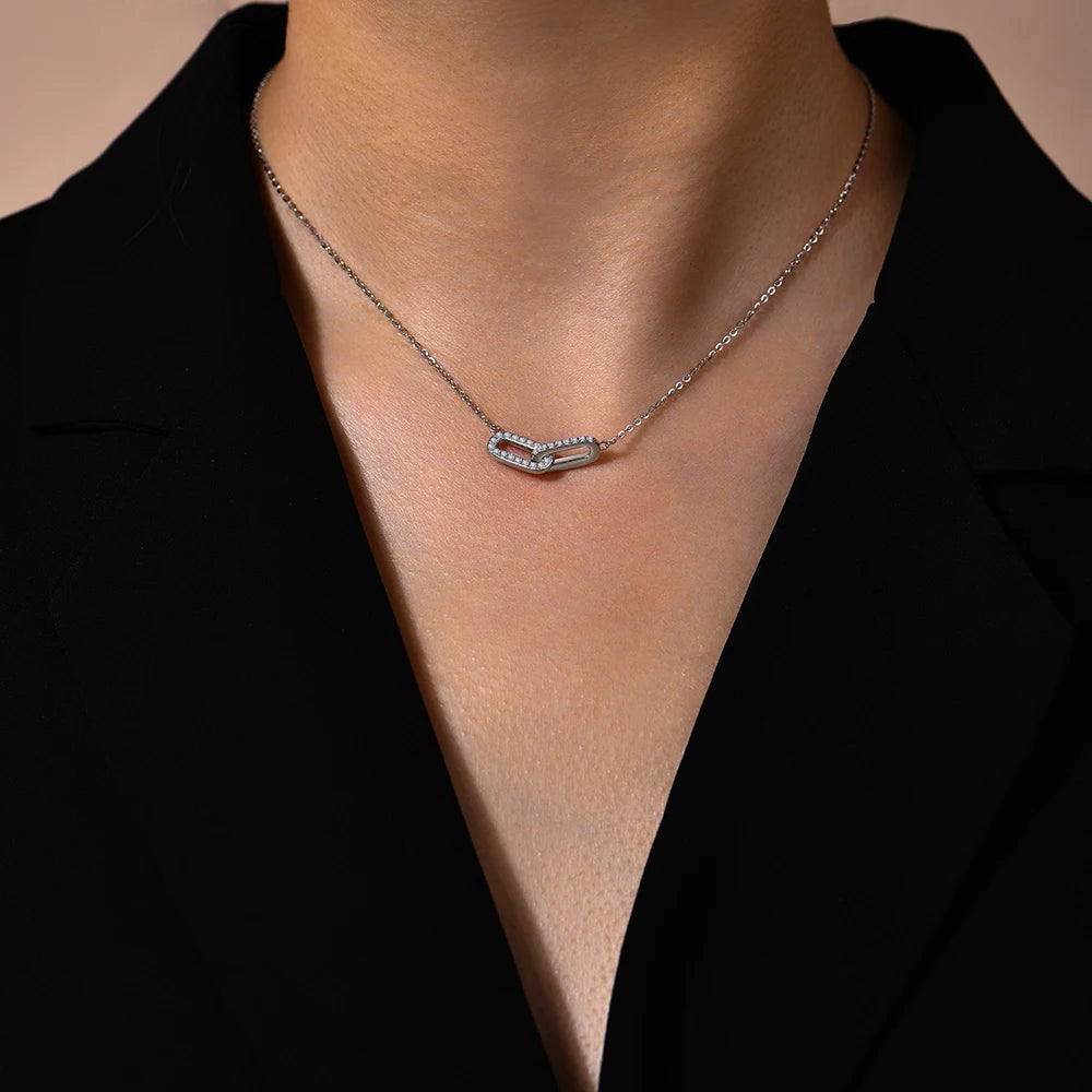 CHARMING 2025 New Moissanite Necklaces Diamond Pendant 925 Sterling Silver for Women 45+5cm Original Jewelry With Certificate