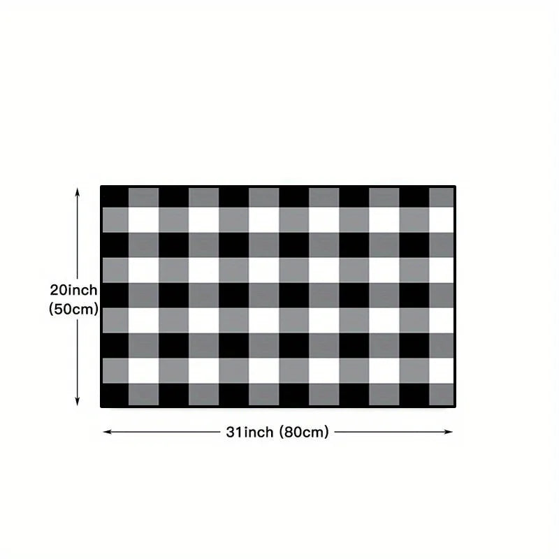 Black White Buffalo Plaid Floor Mats Home Decor Living Room Area Entrance Non-slip Rugs Balcony Hallway Bathroom Toilet Carpets
