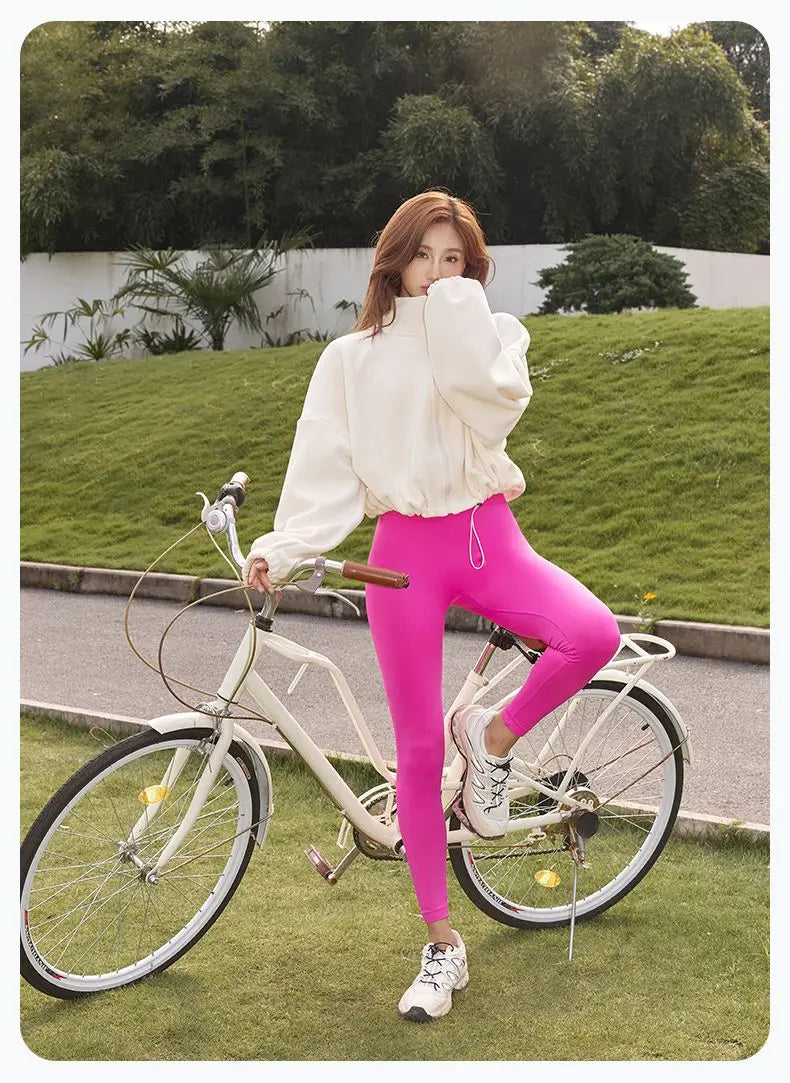 Blouse Outerwear Yoga Wear Women's Autumn/Winter Zip-up Long Sleeves Fleece-lined Warm New Casual Comfortable Minimalist Niche