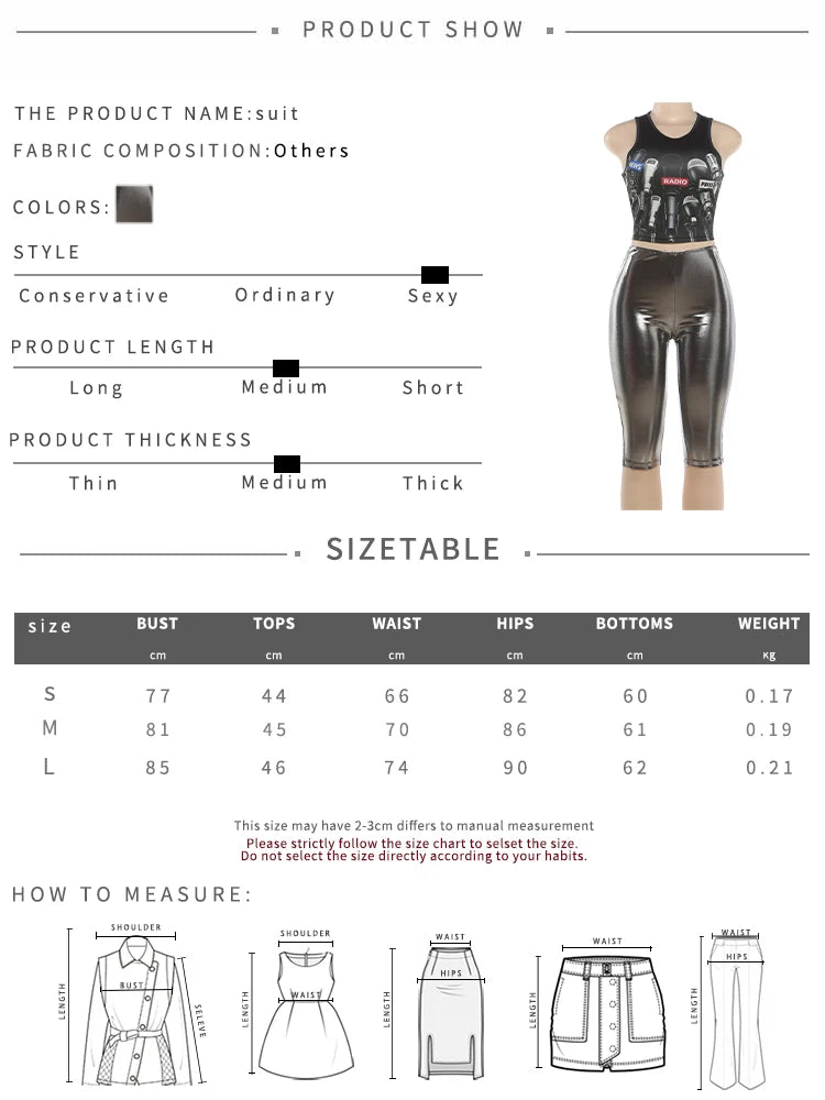 Weird Puss High Street Style 2 Piece Set Woman Mic Print O-Neck Tops+Reflection Design Skinny Peach Hip Shorts Sexy Fashion Suit