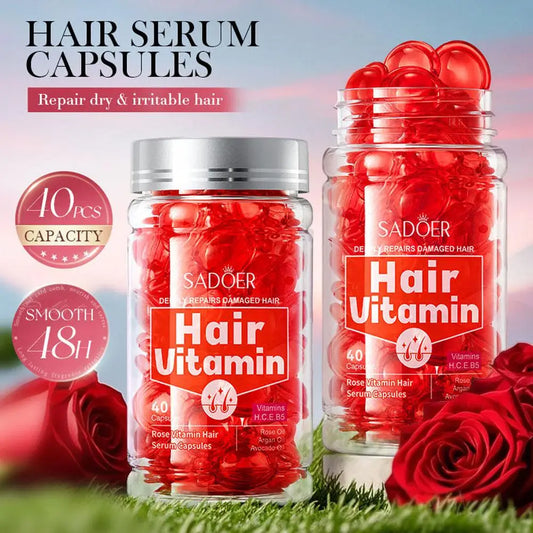 Hair Care Essence Capsules Bee-Infused For Women & Men Hair Care Oil Smooth Repair Damaged Hair Treatment Serum,Vitamin A,E,H,B5