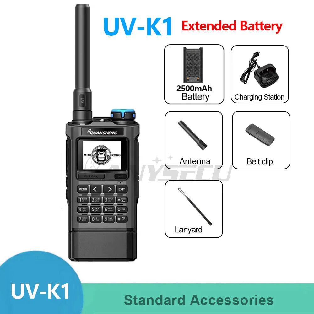 Quansheng UV-K1 Air Band Radio Wireless Copy Frequency Type C Charging VHF UHF Multi-band Walkie Talkie