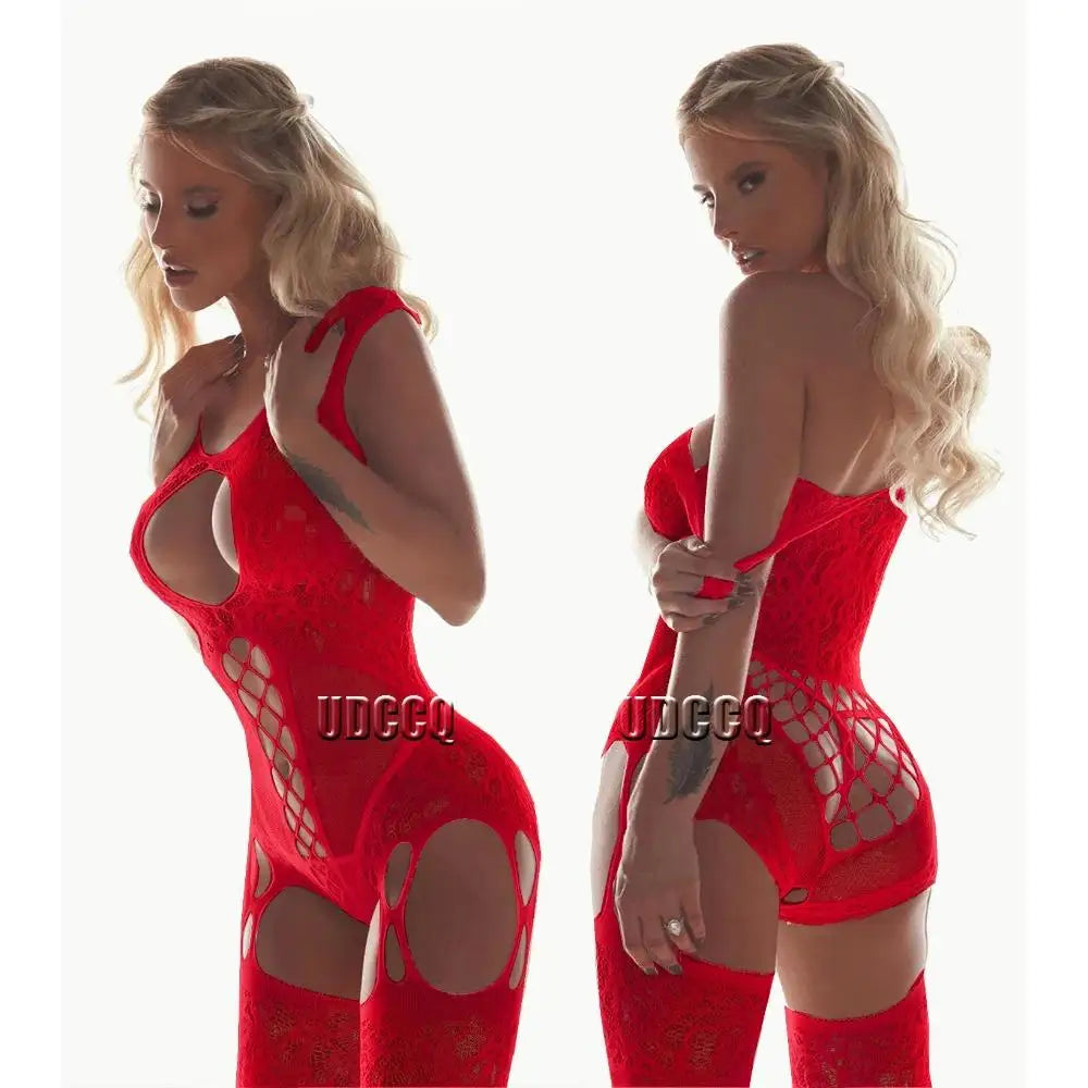 Sexy Sleepwear Lingerie Sheer Babydoll Underwear Body Stocking Chemises Catsuit Bodysuits Plus Size Nightgown Bodysuit